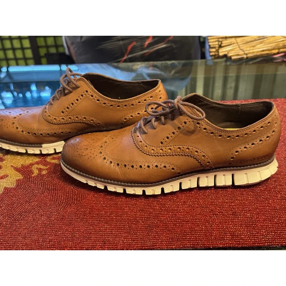 Cole Haan ZERØGRAND Wingtip Oxford Men's Size 8M Brown Leather Brogue Shoes